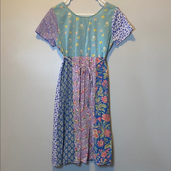 April Cornell Floral Patchwork Dress Women’s XS Cotton Sweet Romance Joni Midi - Picture 8 of 14